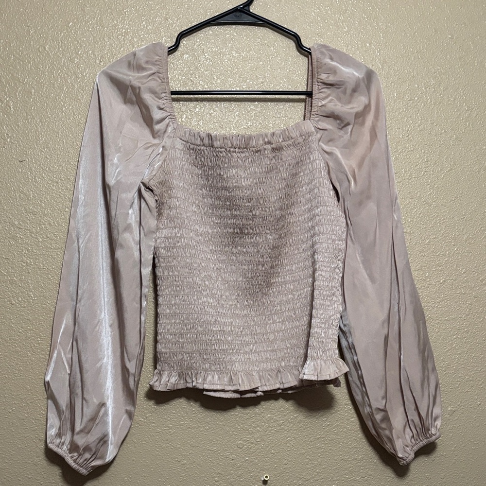 Elegant Cream Smocked Top